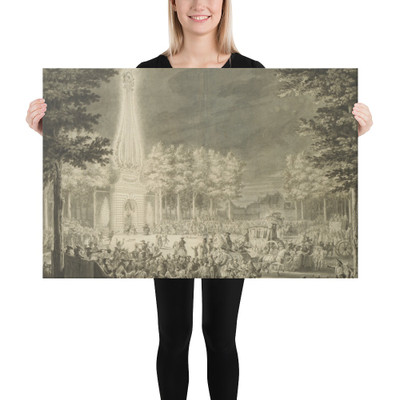 Design for the Engraving "Réjouissances du Peuple . . . à Reims le 27 aout 1765" - Jean Michel Moreau the Younger - 1767 - Canvas Museum quality 7743373