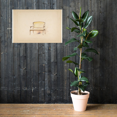 Design for Art Nouveau Loveseat with Caning - Anonymous, French, 19th century - 19th century - Paper Poster Museum quality 7740364