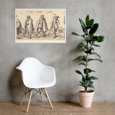Die Bettler Zunfft (The Seven Beggars) - Wenceslaus Hollar - 1630 - Matte Paper Framed Poster Museum quality 7739951