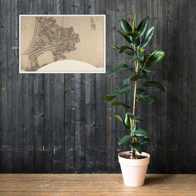 Design for a Part of a Painted Vaulted Ceiling with a Coat of Arms in Form of a Cross - Anonymous, Italian, Piedmontese, 18th century - 1700–1780 - Matte Paper Framed Poster Museum quality 7744801