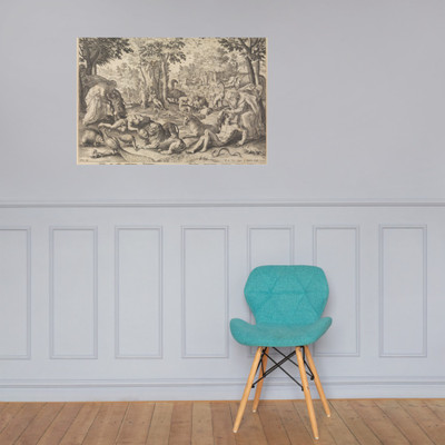 The Sixth Day: The Creation of Animals, Adam and Eve from The Creation of the World - Johann Sadeler I - late 16th century - Photo Paper Poster Museum quality 7742215