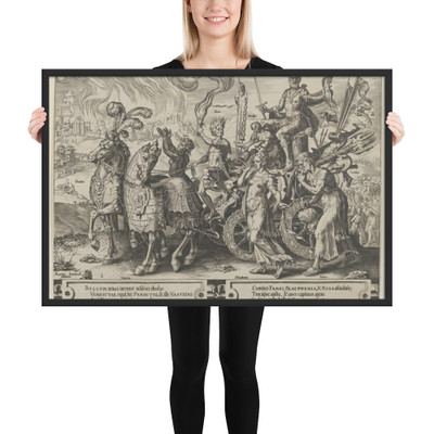 The Triumph of War, from The Cycle of the Vicissitudes of Human Affairs, plate 5 - Cornelis Cort - 1564 - Matte Paper Framed Poster Museum quality 7746991