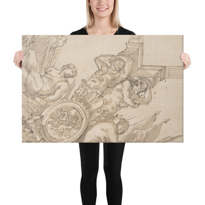 Design for a Corner of a Ceiling - Anonymous, Italian, Roman-Bolognese, 17th century - 17th century - Canvas Museum quality 7745226