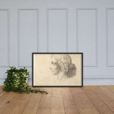 Head of young man with long hair in profile to the left - Wenceslaus Hollar - 1644–52 - Photo Paper Framed Poster Museum quality 7724641