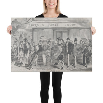 Spring in the City (Harper's Weekly, Vol. II) - Winslow Homer - April 17, 1858 - Canvas Museum quality 7704745