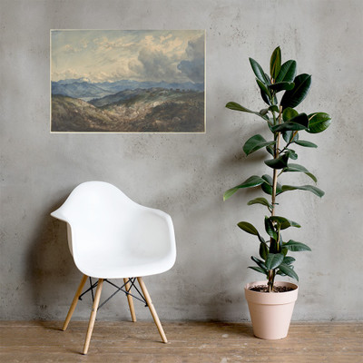 Mountainous Landscape with Approaching Thunderstorm - Anonymous, German, 19th century - 19th century - Paper Poster Museum quality 7740221