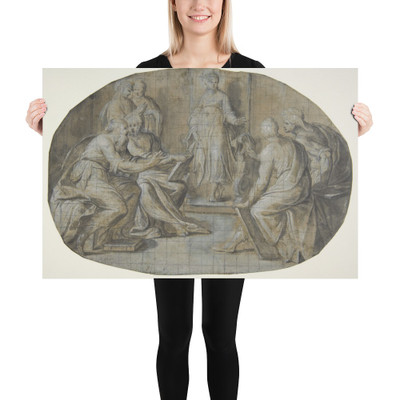 The Virgin and Saint Joseph find Jesus Disputing with the Doctors in the Temple - Camillo Procaccini - 1555–1629 - Paper Poster Museum quality 7745131