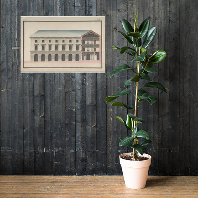 Design for the Collège de France, Paris: Elevation of the Wings of the Court with a Transverse Section through Main Front - Jean François Chalgrin - ca. 1772 - Photo Paper Poster Museum quality 7743851