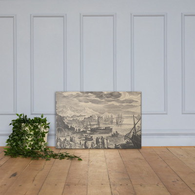 Harbor Scene - Aegidius Sadeler II - Canvas Museum quality 7723348