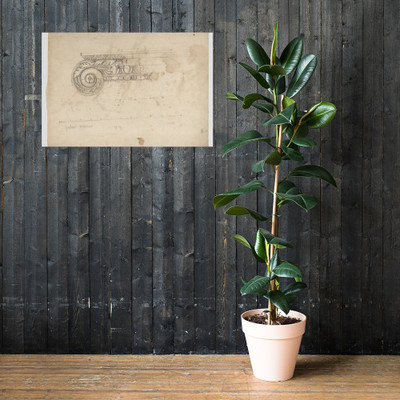 S. Maria in Trastevere, Ionic capital, volute, side elevation (recto) Unidentified, Ionic capital volute, construction diagram (verso) - Anonymous, French, 16th century - early to mid-16th century - Photo Paper Poster Museum quality 7738010