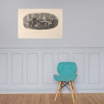 President Lincoln and His Cabinet, with Lt. General Scott, in the Council Chamber at the White House - Robert Whitechurch - ca. 1861 - Paper Poster Museum quality 7747204