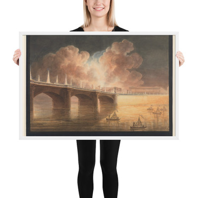 Fête pour la Paix Générale donnée à Paris le 18 Brumaire. Pont et Place de la Concorde. - Francesco Piranesi - 1801–2 - Photo Paper Framed Poster Museum quality 7739259