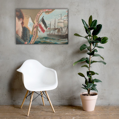 Steamship Trave, North German Lloyd Steamship Company, from the Ocean and River Steamers series (N83) for Duke brand cigarettes - W. Duke, Sons & Co. - 1887 - Canvas Museum quality 7738017