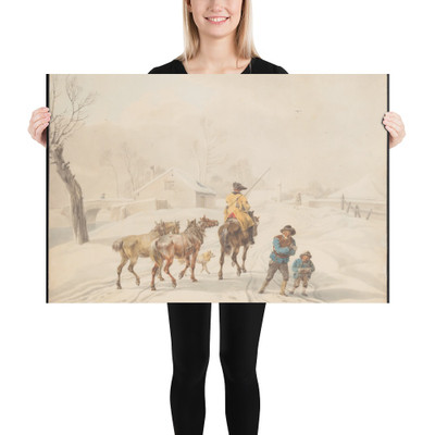 Postilion on Horse in a Winter Landscape - Wilhelm von Kobell - ca. 1798 - Paper Poster Museum quality 7740224