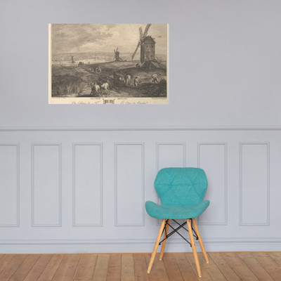The Three Windmills (Les Trois Moulins) after a painting in the collection of the Duc de Praslin - Balthasar Anton Dunker - 1772 - Photo Paper Poster Museum quality 7704522