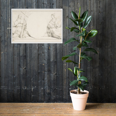 Allegorical Figures of Religion and Venice Flanking an Empty Cartouche - Francesco Zugno - 1709–87 - Photo Paper Framed Poster Museum quality 7746278