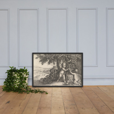 The River God and the Boys - Wenceslaus Hollar - 1646–47 - Matte Paper Framed Poster Museum quality 7742154