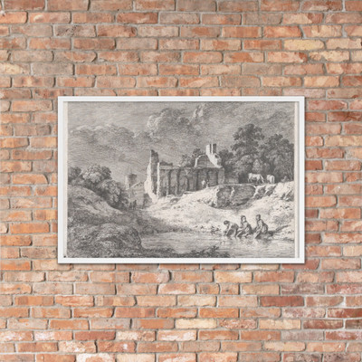 Washerwomen - Jean Jacques de Boissieu - 1773 - Photo Paper Framed Poster Museum quality 7745875