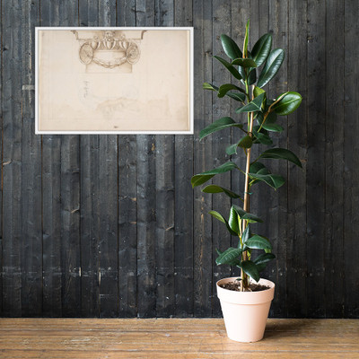 Palazzo dei Conservatori, Ionic capital, elevation (recto) Palazzo dei Conservatori, Ionic capital, plan and projection (verso) - Anonymous, French, 16th century - early to mid-16th century - Photo Paper Framed Poster Museum quality 7740455