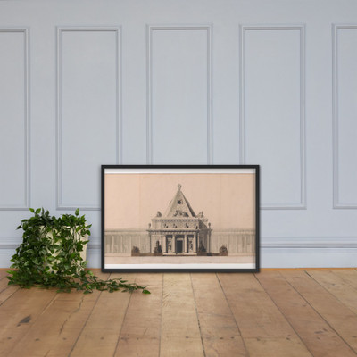 Elevation of a Monument - Jean Jacques Huvé - n.d. - Photo Paper Framed Poster Museum quality 7744142