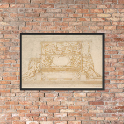 Design for a Funerary Monument - Francesco Salviati (Francesco de' Rossi) - 1510–63 - Matte Paper Framed Poster Museum quality 7739851