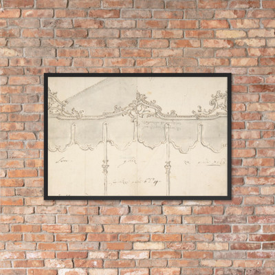 Cartouche due disegno differenti da Baldachino da Processioni - Anonymous, Italian, first half of the 18th century - 18th century - Photo Paper Framed Poster Museum quality 7739535