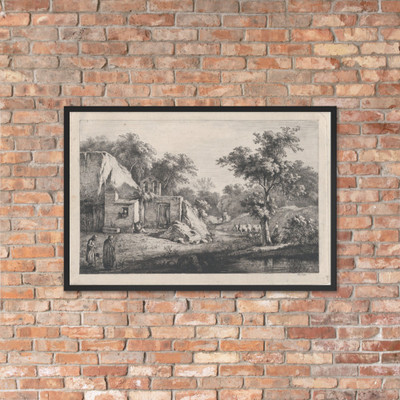 The Little Hermitage - Jean Jacques de Boissieu - 1793 - Matte Paper Framed Poster Museum quality 7745815