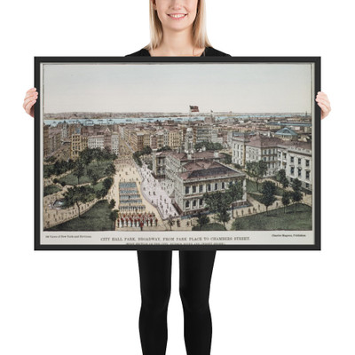 City Hall Park, Broadway, from Park Place to Chambers Street (West Section of the City, Hudson River and Jersey Shore) - Charles Magnus & Company - 1850–1900 - Matte Paper Framed Poster Museum quality 7743166