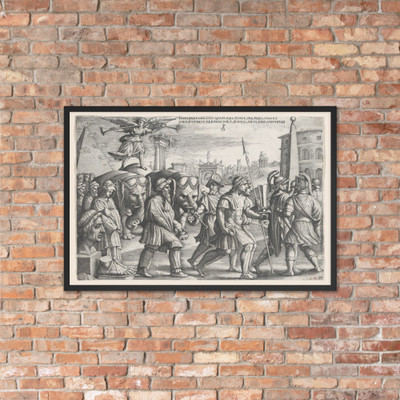 The Triumph of Fame on Chastity, from The Triumphs of Petrarch - Georg Pencz - Photo Paper Framed Poster Museum quality 7723504