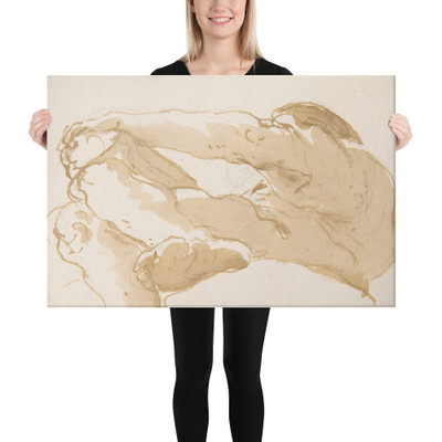 Seated Man Turned Towards the Left Seen from Below - Giovanni Battista Tiepolo - 1696–1770 - Canvas Museum quality 7741079