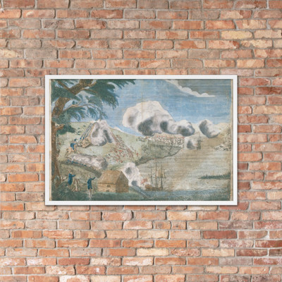 An exact view of the late battle at Charlestown, June 17th, 1775 - Bernard Romans - ca. 1775 - Photo Paper Framed Poster Museum quality 7739258