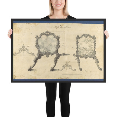 Fire Screens, in Chippendale Drawings, Vol. I - Thomas Chippendale - 1754 - Matte Paper Framed Poster Museum quality 7748030