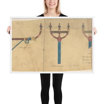 Design for Church Lights or Standards - Richardson Ellson & Co. - ca. 1880 - Matte Paper Framed Poster Museum quality 7724322