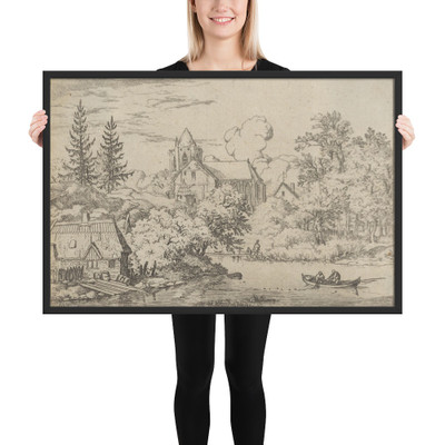 The Casks and Planks at the Back of the River - Allart van Everdingen - Matte Paper Framed Poster Museum quality 7724419