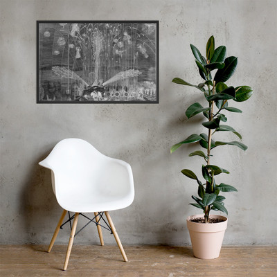 Festival for the Family of the Elector of Saxony, Dresden, February 28, 1678: Hercules Fireworks - Photo Paper Framed Poster Museum quality 7743432