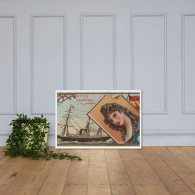 Steamship Habana, Transatlantica Espanola, from the Ocean and River Steamers series (N83) for Duke brand cigarettes - W. Duke, Sons & Co. - 1887 - Matte Paper Framed Poster Museum quality 7738004