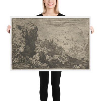 The Three Travellers at the Foot of High Rock - Allart van Everdingen - Matte Paper Framed Poster Museum quality 7747366