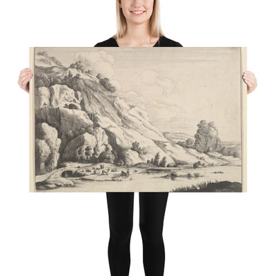 The stone bridge - Wenceslaus Hollar - 1649 - Photo Paper Poster Museum quality 7739965