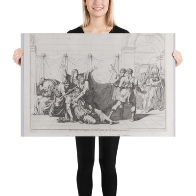 Plate 14: The Tragic Death of Tarquin the Elder; from volume I of Rollin's 'Istoria Romana' - Bartolomeo Pinelli - 1818 - Paper Poster Museum quality 7737442