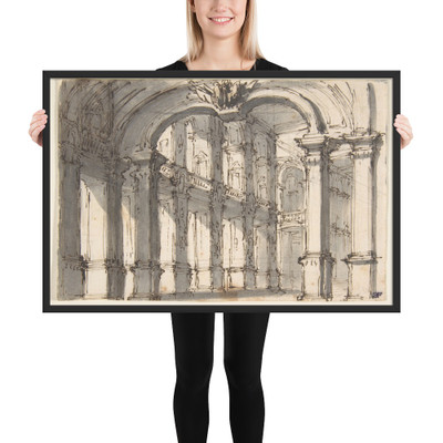 Design for Stage Set - Giovanni Battista Natali III - 1698–1765 - Matte Paper Framed Poster Museum quality 7747125