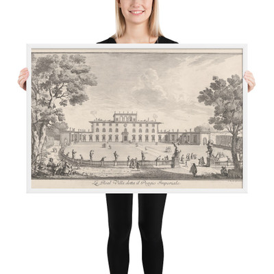 The Royal Villa called il Poggio Imperiale (La Real Villa detta il Poggio Imperiale), view of the facade and balustrade with statuary, from 'Views of the city and other places of Tuscany' (Vedute dell