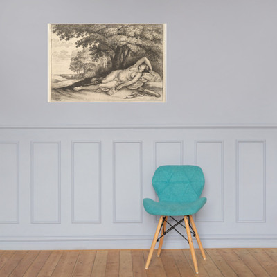 Sleeping Huntress - Wenceslaus Hollar - 1644–52 - Paper Poster Museum quality 7724887