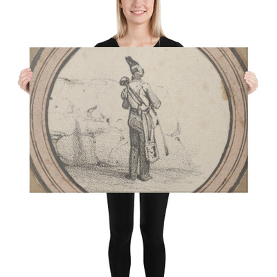 Standing man, viewed from the back - Victor Adam - mid–19th century - Canvas Museum quality 7724651