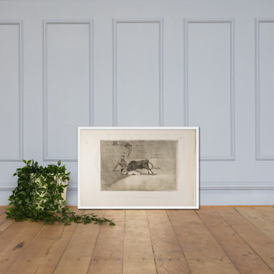 Plate 33 from the 'Tauromaquia': The unlucky death of Pepe Illo in the ring at Madrid. - Goya (Francisco de Goya y Lucientes) - 1816 - Photo Paper Framed Poster Museum quality 7739137