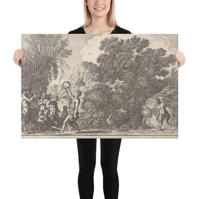 Five satyrs and two nymphs - Wenceslaus Hollar - 1650 - Canvas Museum quality 7741295