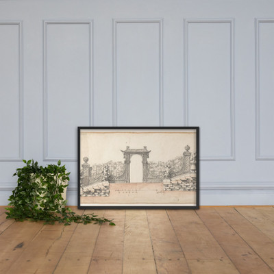 Design for an Ornamental Doorway Leading to a Garden - Anonymous, French, 18th century - 18th century - Matte Paper Framed Poster Museum quality 7743690