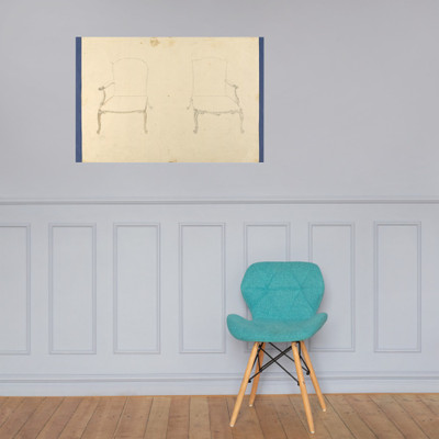 Two French Chairs, in Chippendale Drawings, Vol. I - Thomas Chippendale - ca. 1753–1762 - Photo Paper Poster Museum quality 7748028