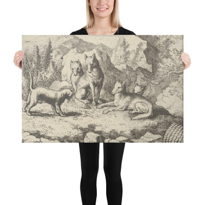 The Cat Calls Renard to Appear before the Tribunal from Hendrick van Alcmar's Renard The Fox - Allart van Everdingen - 1650–75 - Canvas Museum quality 7747486