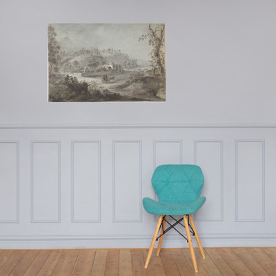 Landscape Prospect with a Buggy and a Herd of Goats - Giuseppe Zocchi - 1711–67 - Paper Poster Museum quality 7743854