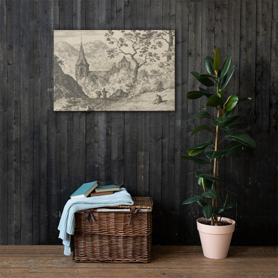 The Church in the Valley - Allart van Everdingen - Canvas Museum quality 7720011